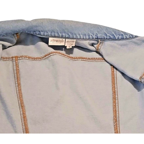 Vintage 90’s Newport News Womens 10 Denim Jacket Yellow Embroidered Flowers - Picture 5 of 9